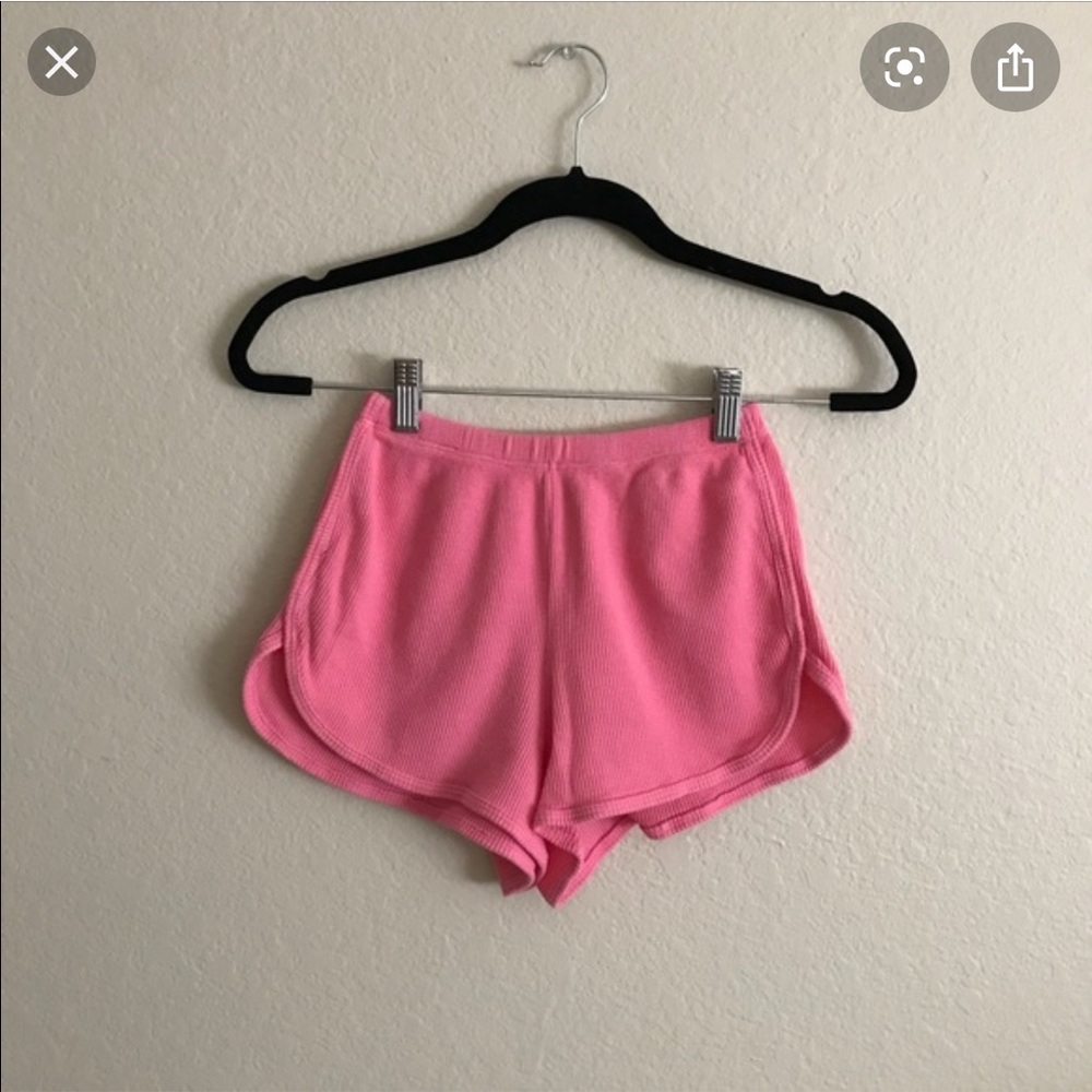 Brandy Melville lisette hot pink thermal shorts